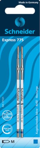 Schneider wkłady do długopisów Express 775 M stal nierdzewna niebieski 2 szt