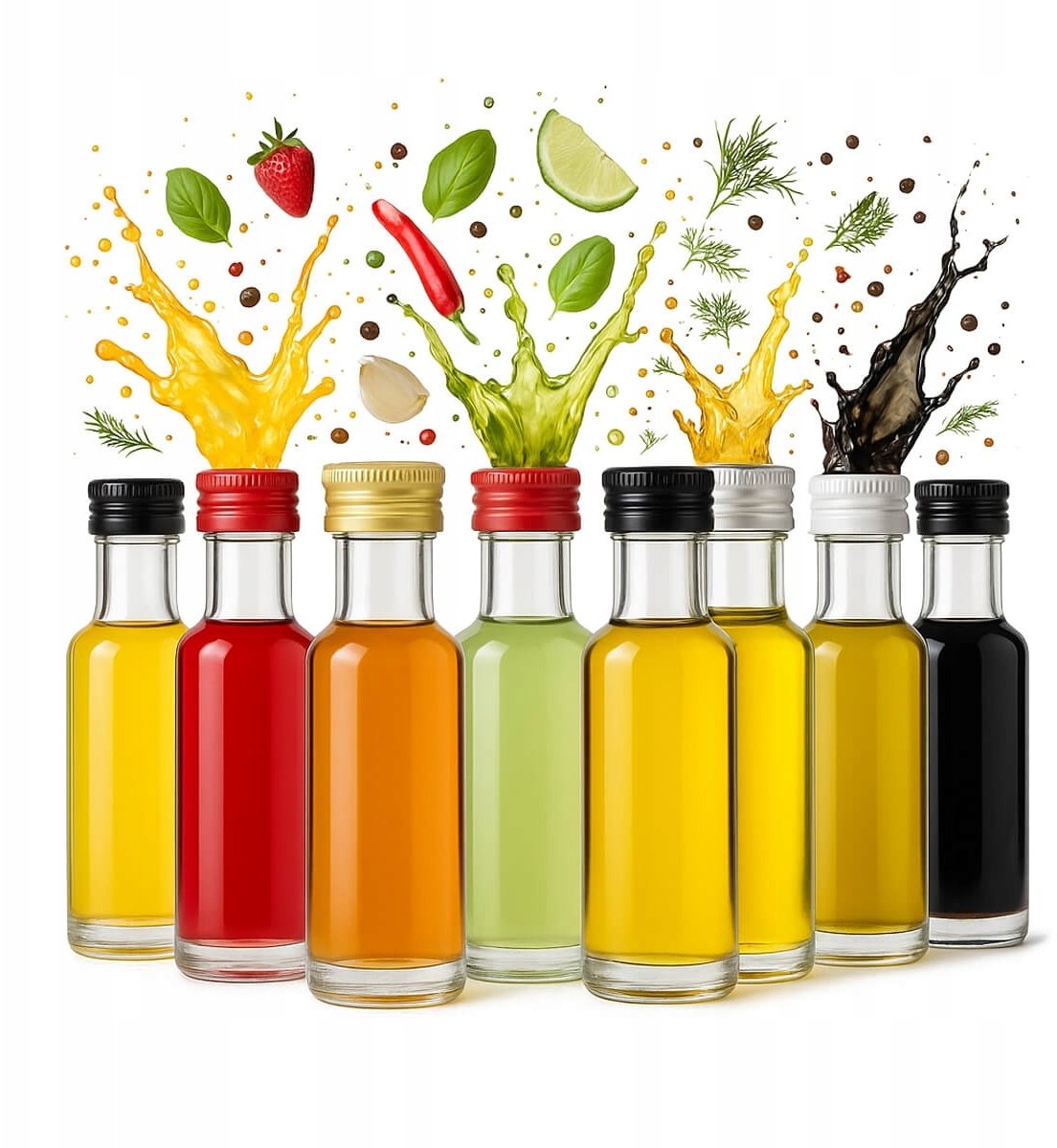 50x Pojemnik Butelka Szklana DORICA 20ml na Nalewki Próbki Alkohol Likier