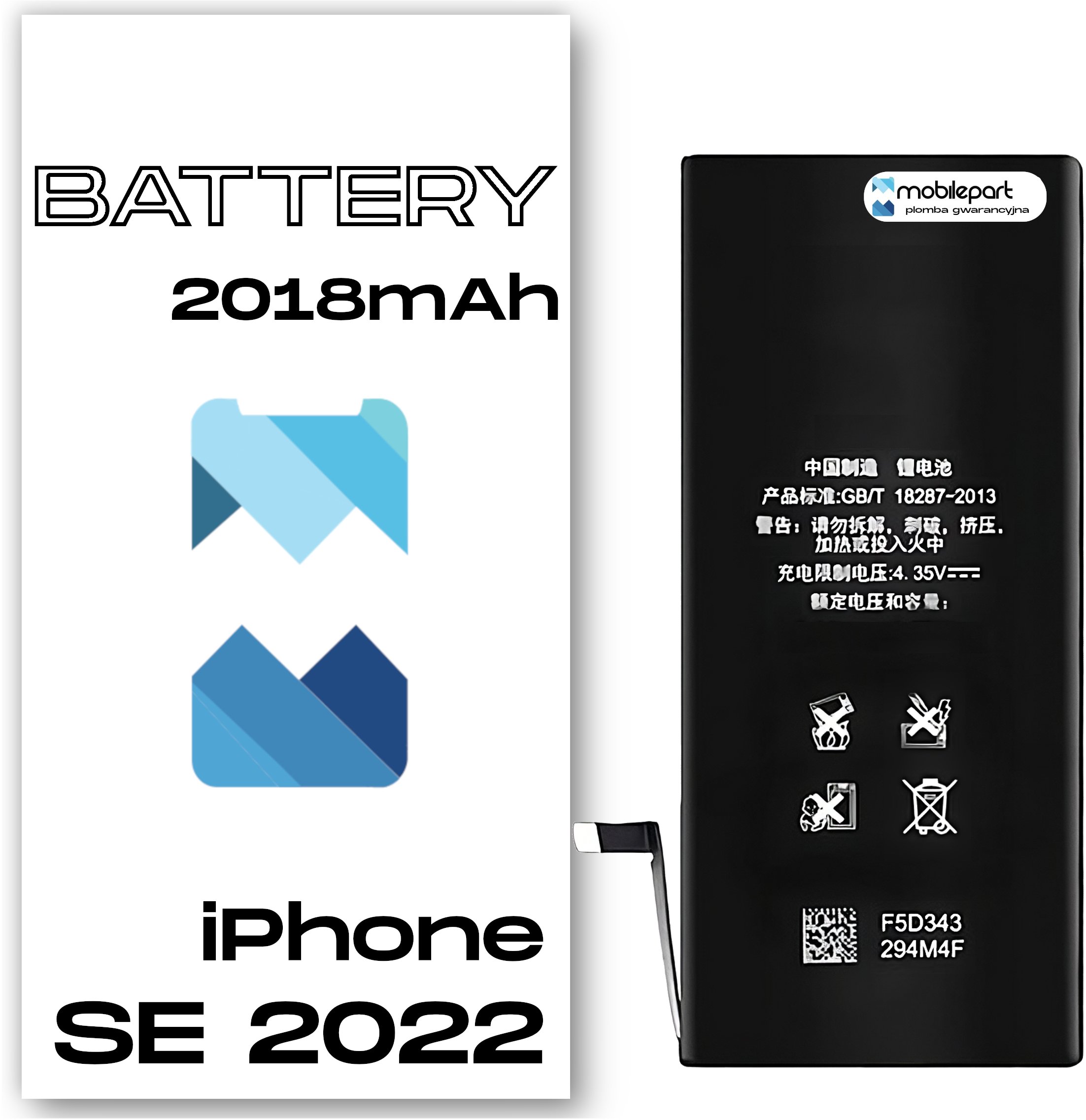 Bateria Mobilepart Bateria do iPhone SE 2022 Nowy Akumlator 2018mAh