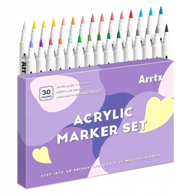 ARRTX Akriliniai markeriai - flomasteriai ARRTX, 30 spalvų