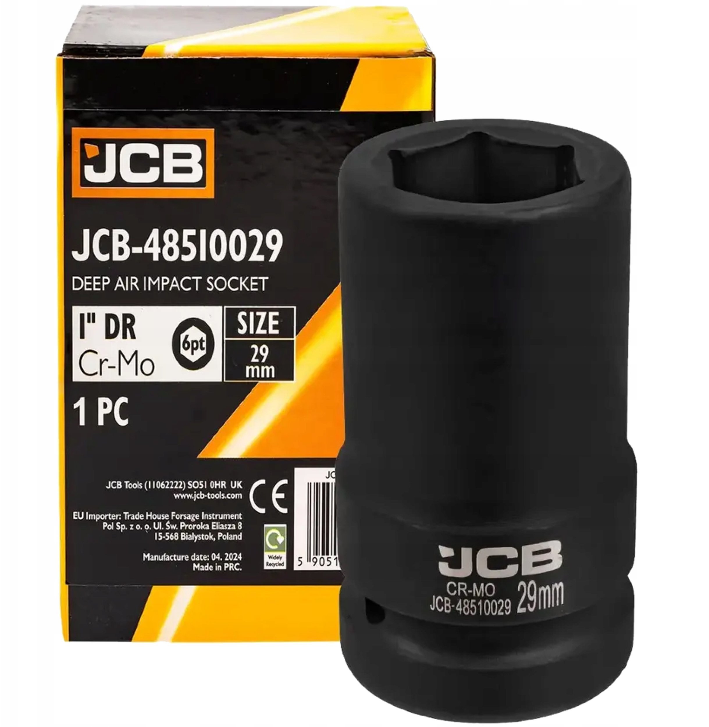 JCB Nasadka udarowa głęboka 1" 29mm (6-kątna)