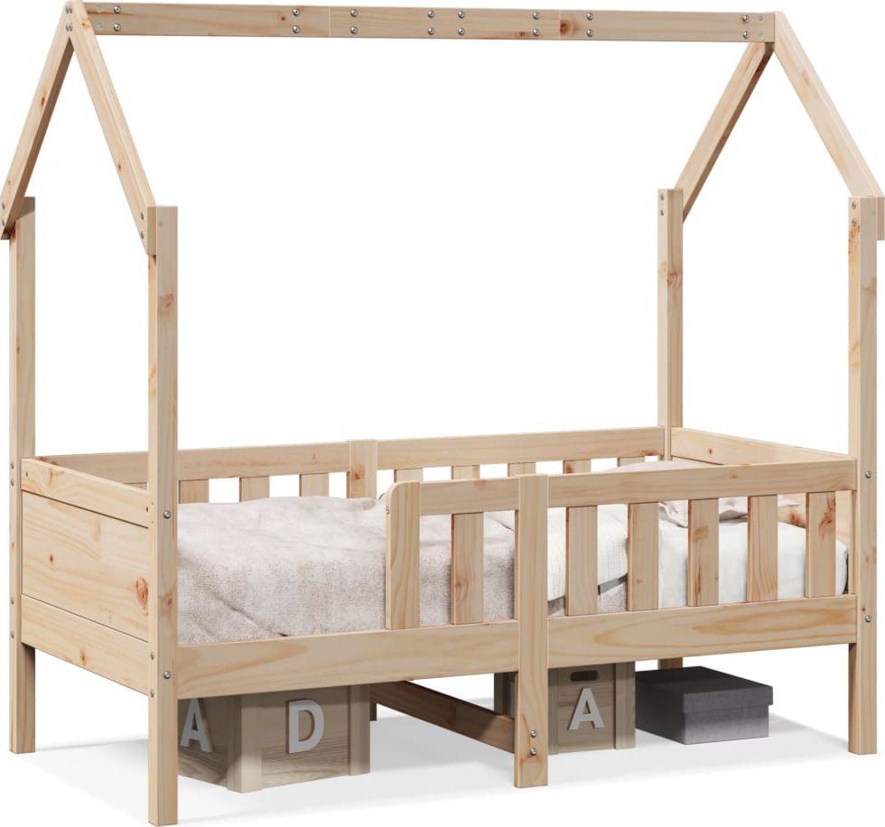 vidaXL Rama łóżka dziecięcego z domkiem, 80x160 cm, drewno sosnowe