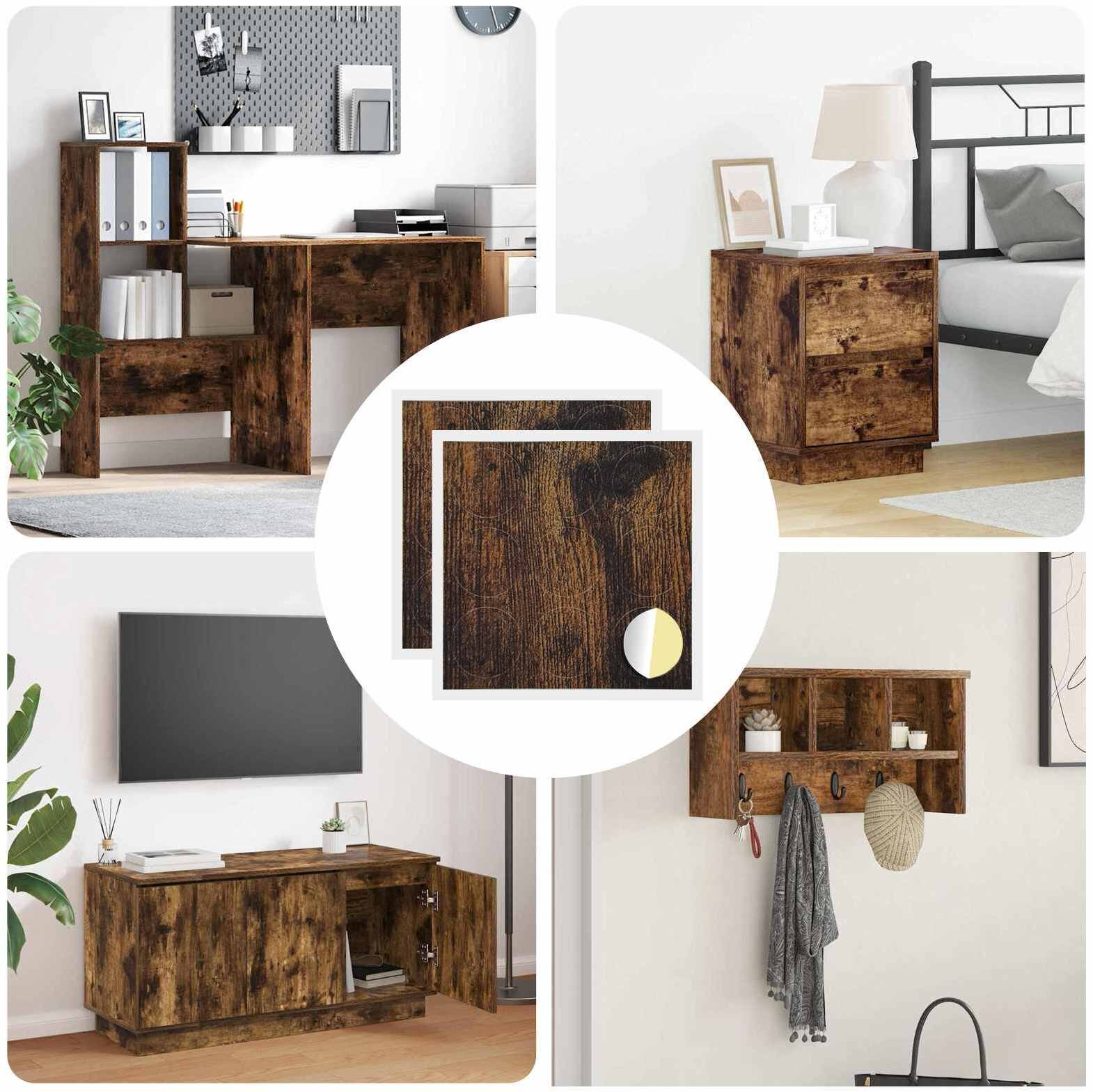 vidaXL Okładka Śrubowa Samoprzylepna 2 pcs Dąb wędzony 20 x 0,5 mm