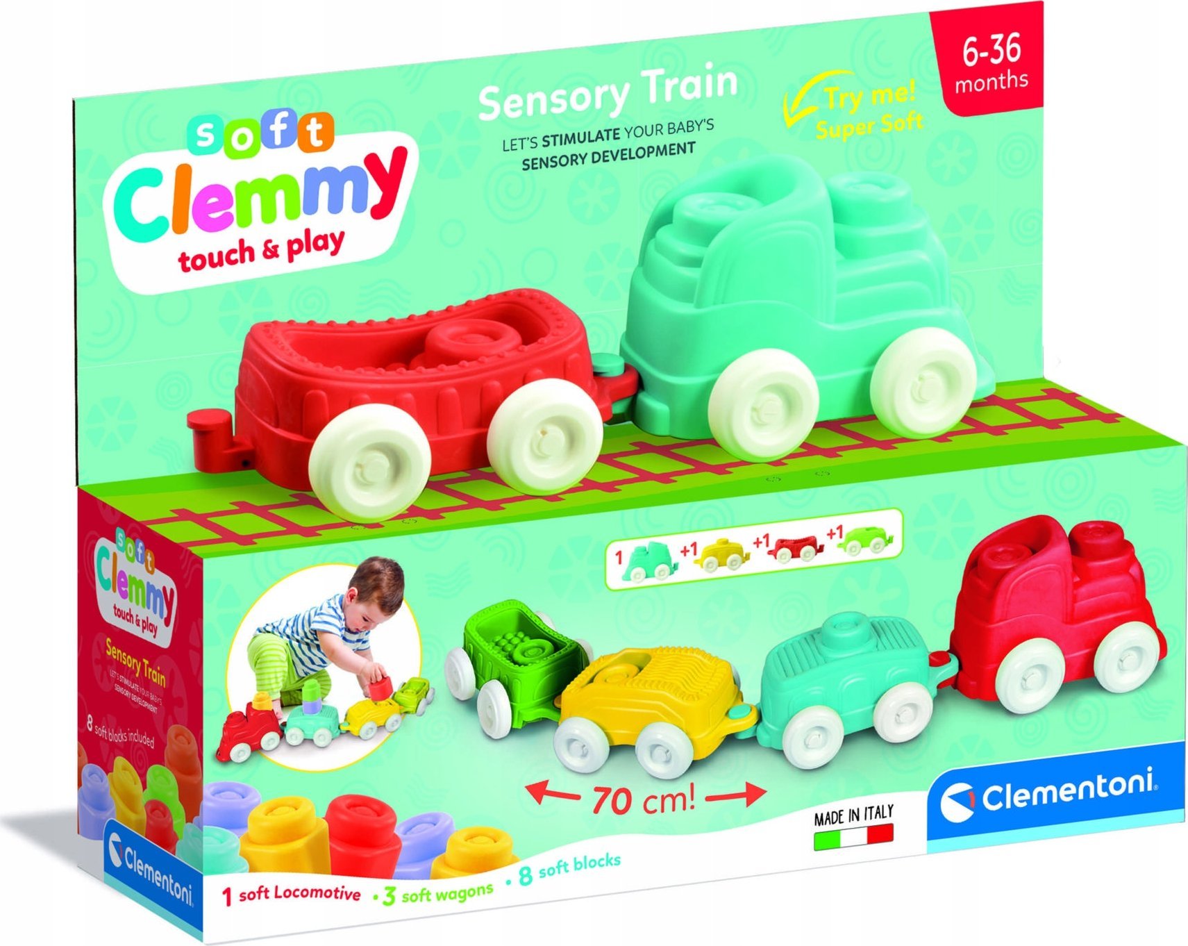 Clementoni Clemmy Soft. Pociąg sensoryczny