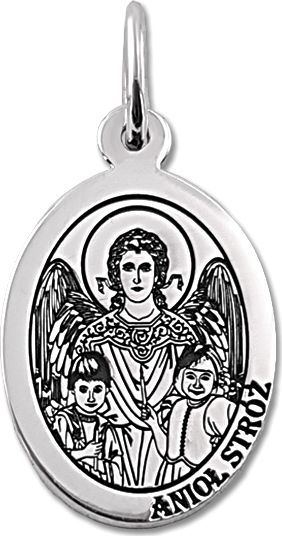 WĘC - Twój Jubiler Medalik srebrny z wizerunkiem Anioła Stróża