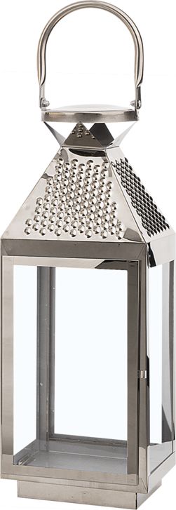 Beliani Lampion 40 cm srebrny BALI