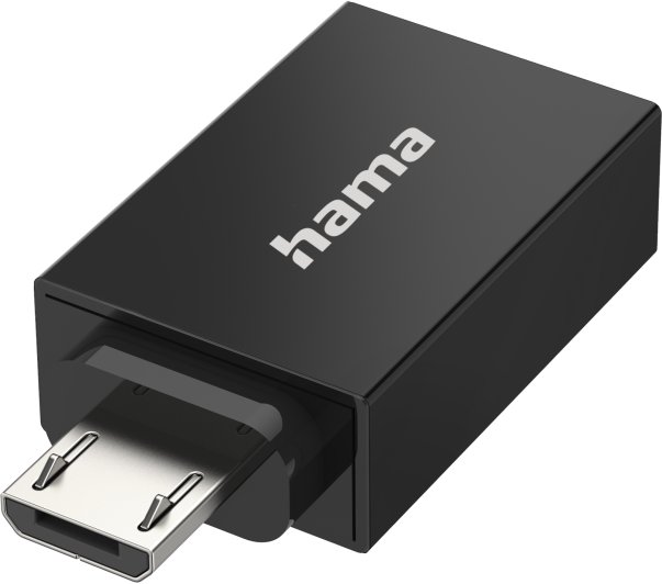 Hama USB-OTG-Adapter Micro USB Plug - USB Socket melna - Adapteris