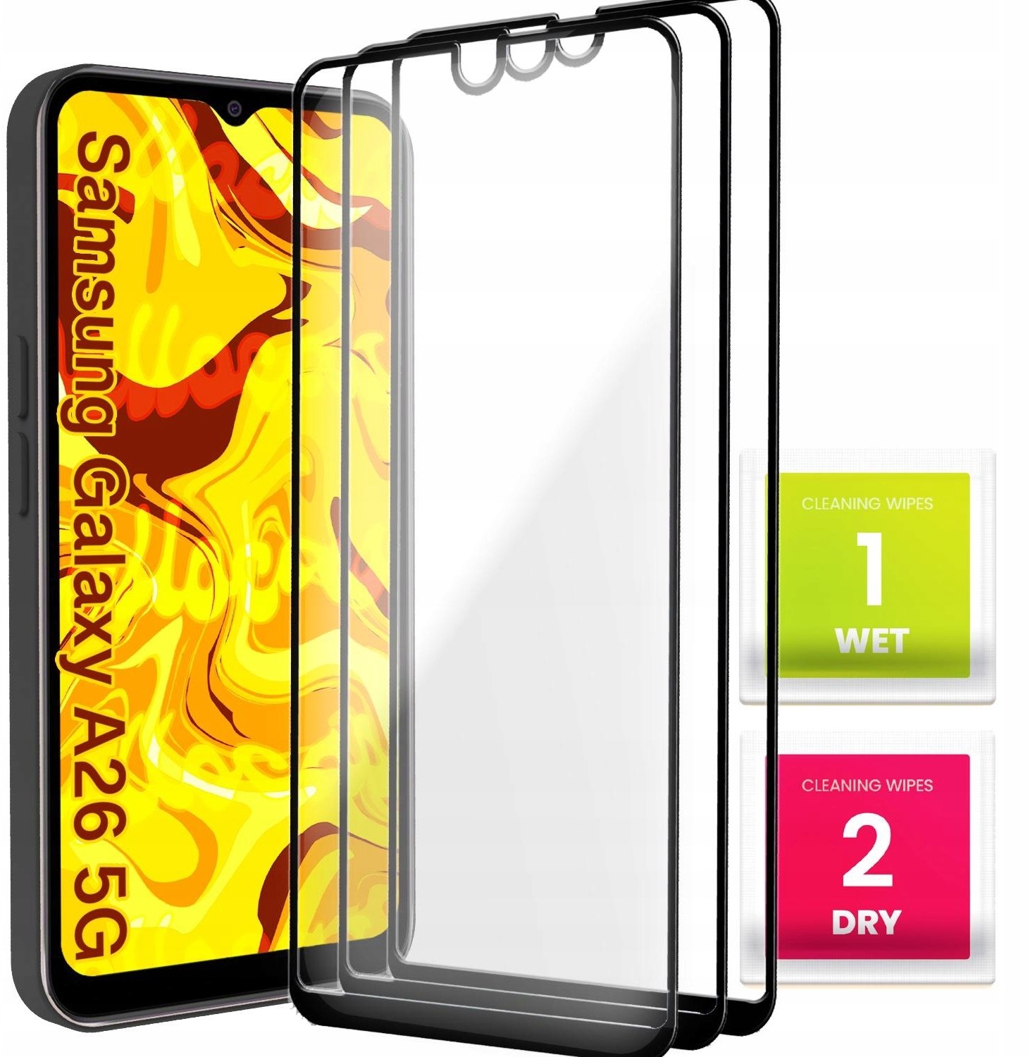 3-PAK Szkło Hartowane Do Samsung Galaxy A26 5G (Pełne, 5D, Szybka, 9H)