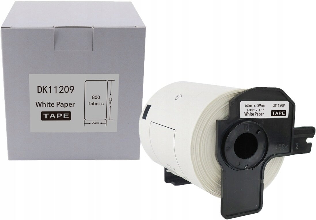 Etykieta BROTHER DK-11209 62mm x 29mm 800 sztuk na rolce, czarny na białym zam