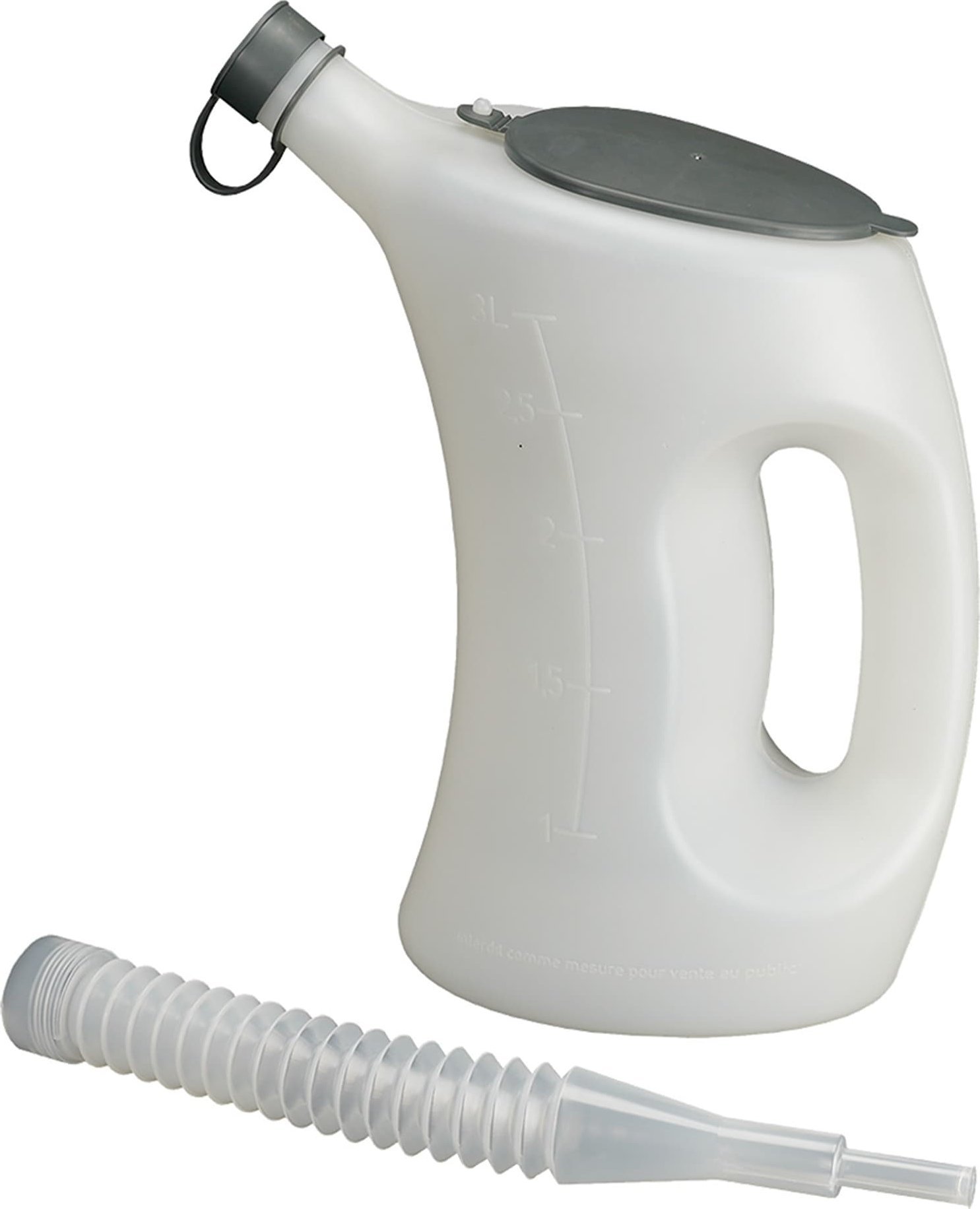 Pressol Naczynie pomiarowe z pokrywką-FLA-PE, białe, przezroczyste, 3 l