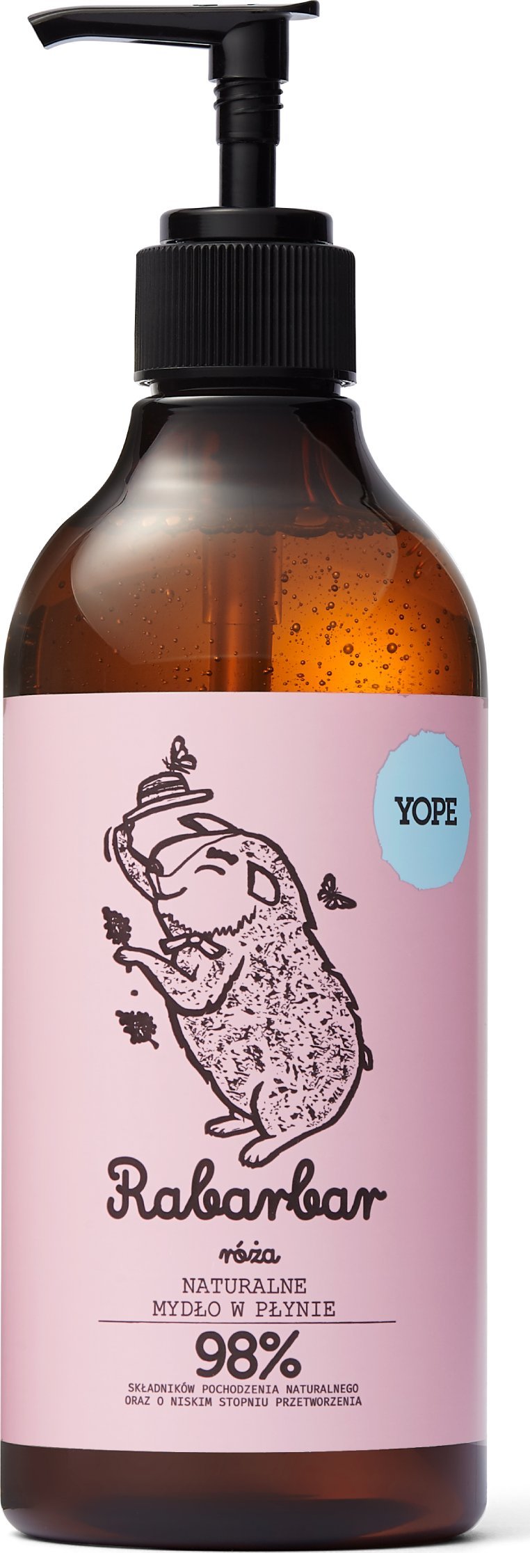 Yope Yope Naturalne mydło do rąk, 500 ml Rabarbar i róża