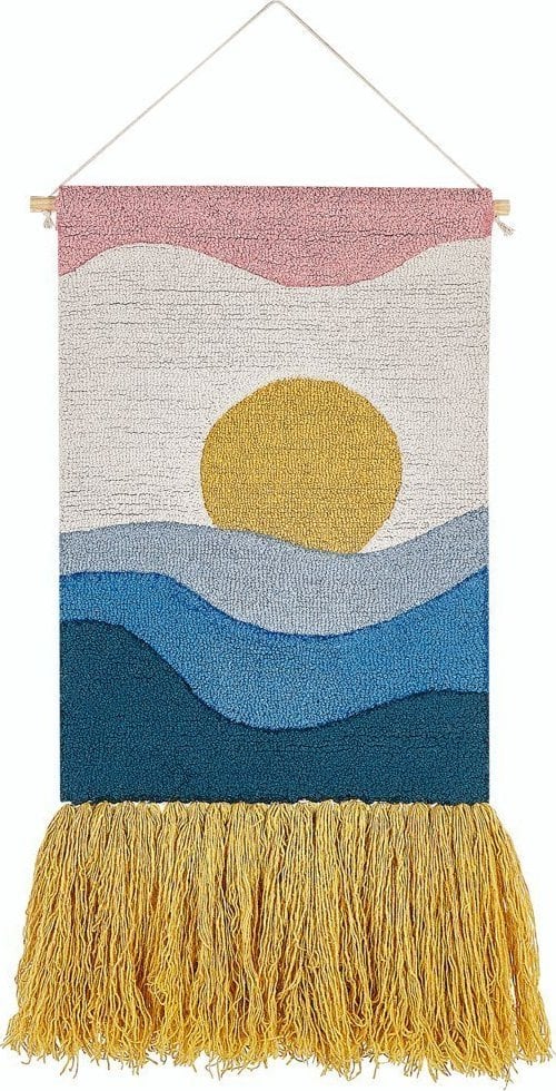 Beliani Dekoracja ścienna z frędzlami bawełniana wielokolorowa HASILPUR