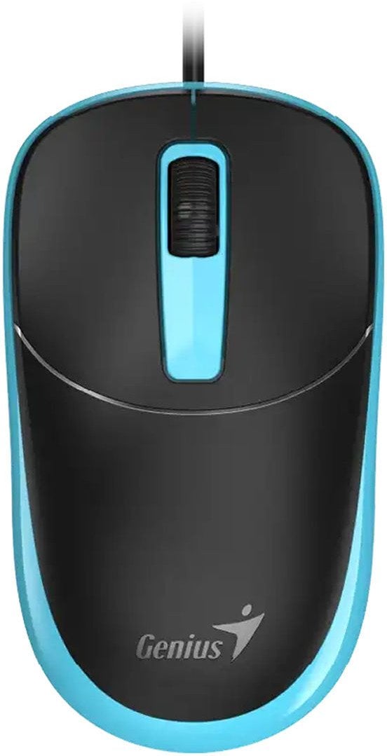 Mysz przewodowa, Genius DX-123, czarno-niebieski, optyczna, 1200DPI