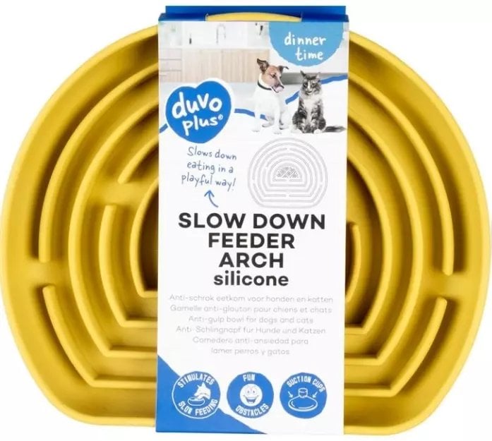 Duvo+ Miska półkolista spowalniająca 21x18x3cm ŻÓŁTA