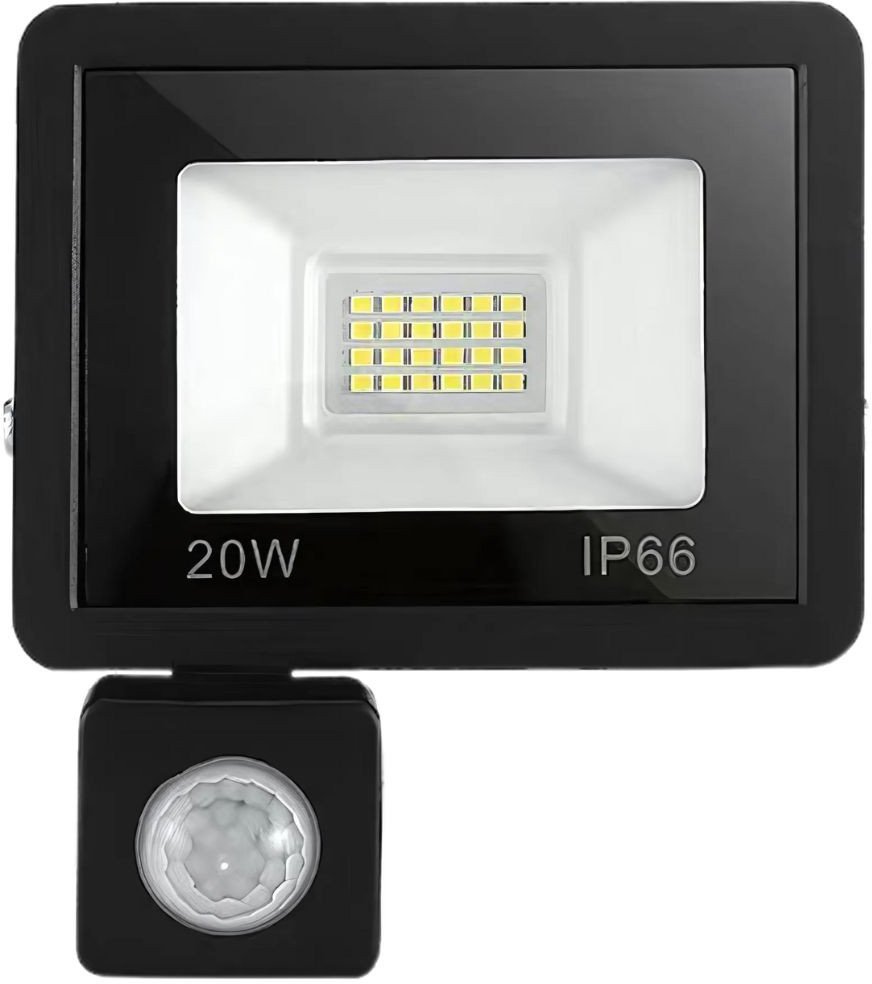 Halogen naświetlacz reflektor led 20w 6000k z czujnik ruchu zmierzchu ip66
