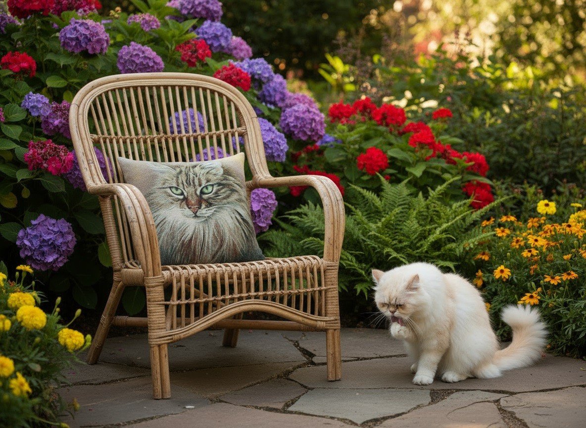 Poszewka dekoracyjna 45x45 cm Kot Perski