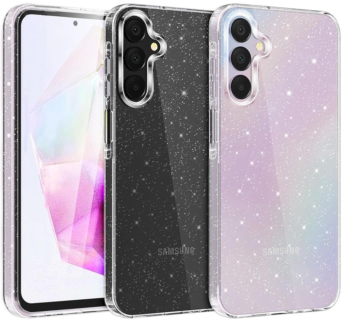 Etui Supero TPU Case z brokatem do Samsung Galaxy M55 5G, przezroczyste