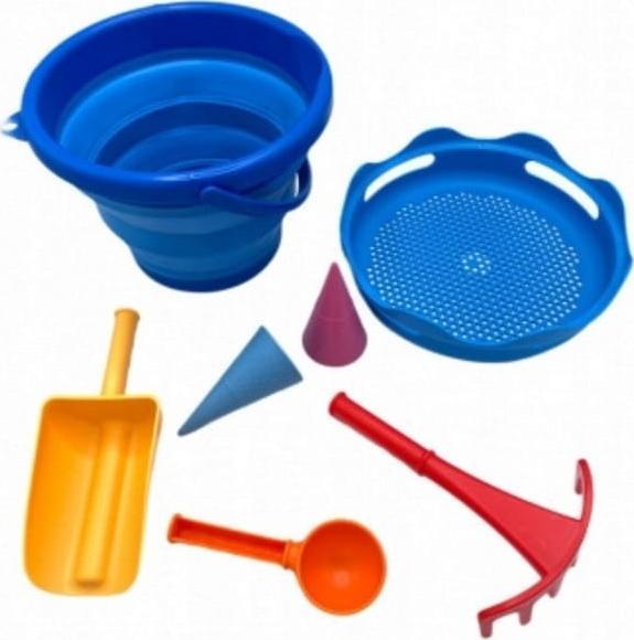 CompacToys Komplet do piasku składany 7el. niebieski CompacToys