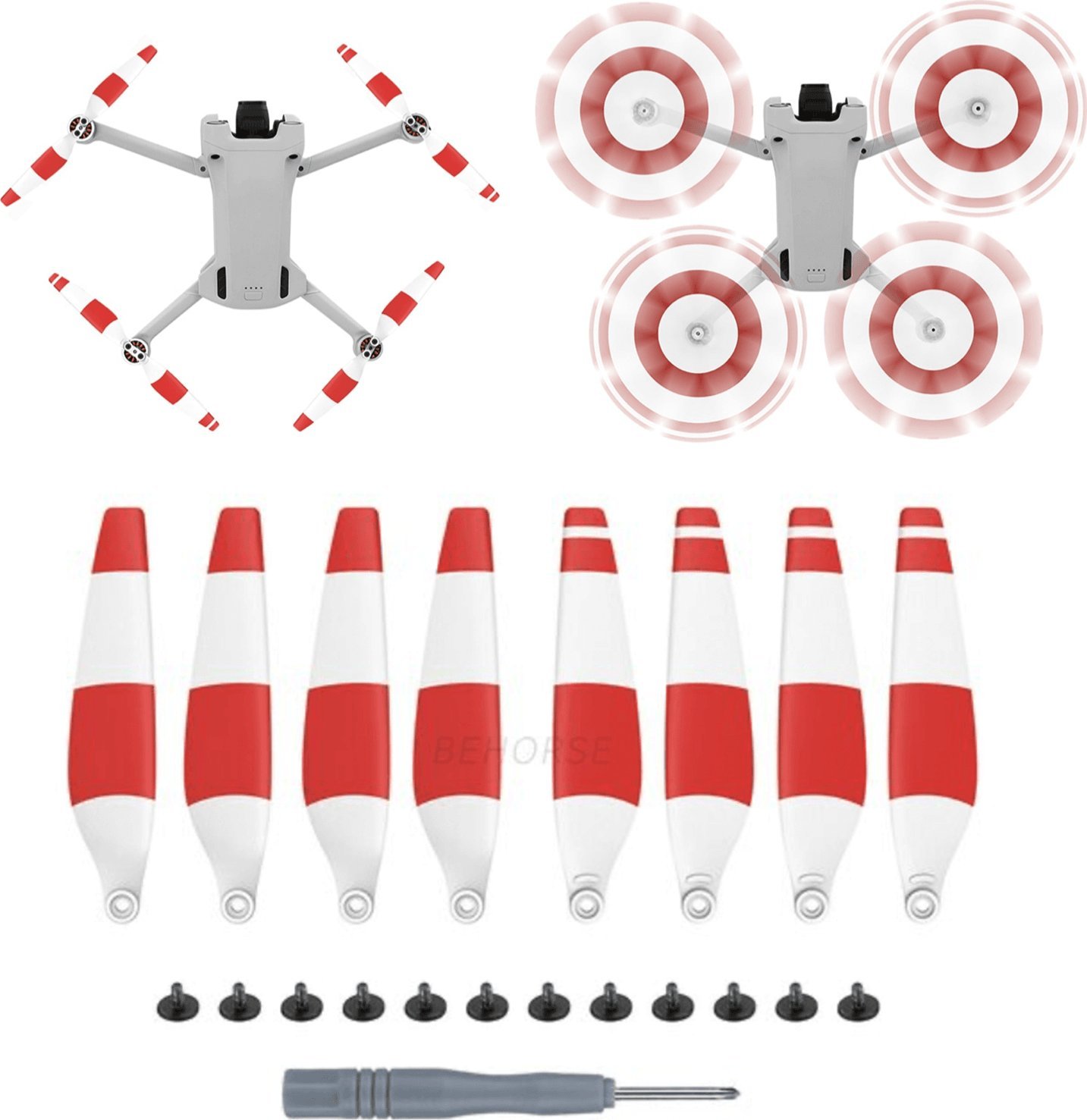 SunnyLife ŚMIGŁA DO DRONA DJI MINI 3 PRO 8 SZTUK RED