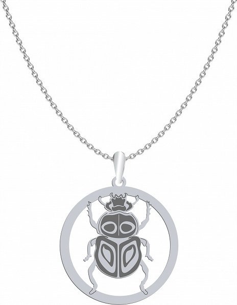 Radziszewska Jewellery Naszyjnik Srebrny Skarabeusz na Szczęście 925 Prezent GRAWER GRATIS