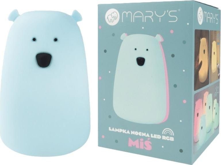 Lampka nocna LED Miś niebieski duży
