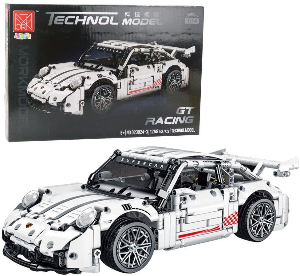 Klocki Konstrukcyjne Samochód GT Racing Biały 1:14 1268 el. EDUKAMP
