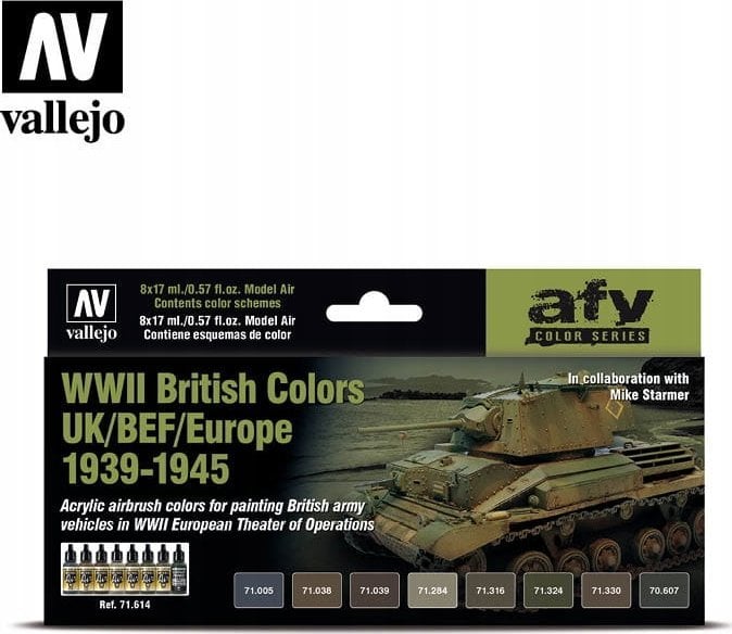 Vallejo Vallejo: AFV - WWII British Colors UK/BEF/Eur 8x17