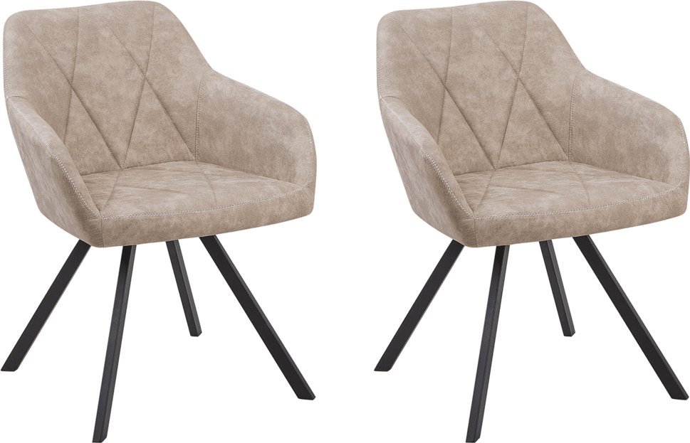 Beliani Zestaw 2 krzeseł beżowy MONEE