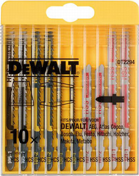 Dewalt Zestawy brzeszczotów do wyrzynarek 10 sztuk do drewna i metalu 2xDT2177, DT2165, DT2050, DT2163, DT2160 - DT2294