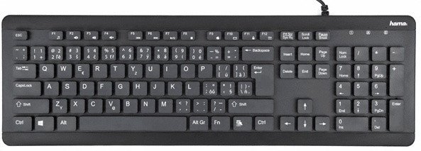 Klawiatura Hama Hama voděodolná klávesnice KC-600, kabelová, černá