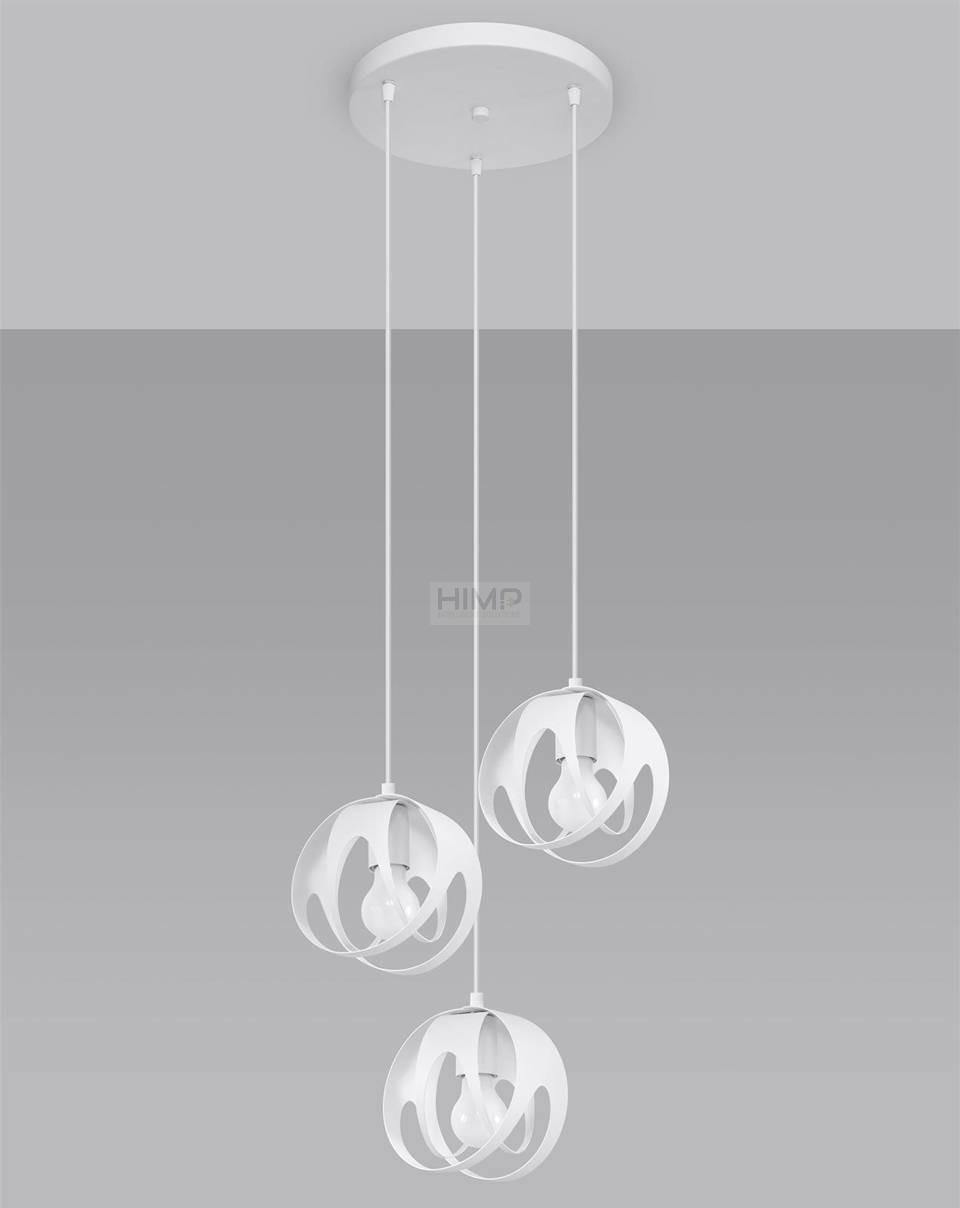 Lampa wisząca Sollux Lighting Lampa wisząca TULOS 3P biała himp