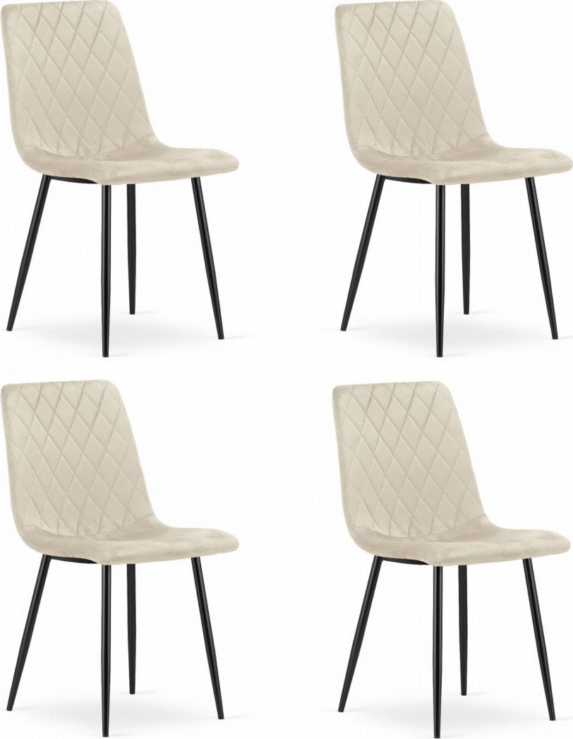 Krzesło TURIN - beż aksamit x 4