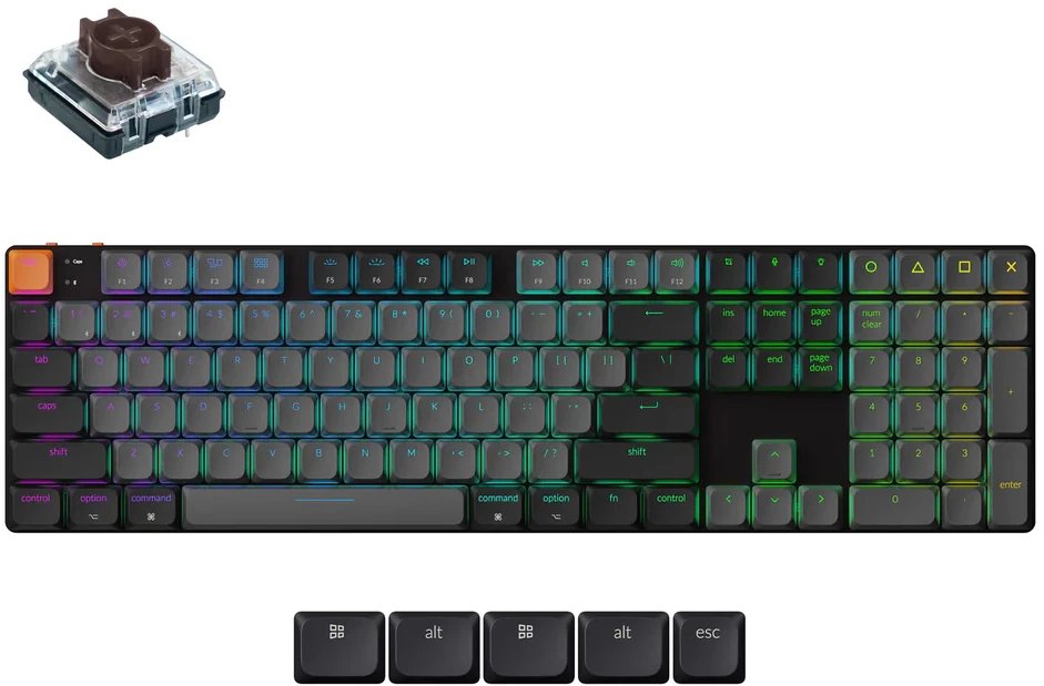 Keychron K5 QMK Wireless Mechanical Keyboard (Version 2) RGB Backlight (Hot-swappable) / Brown