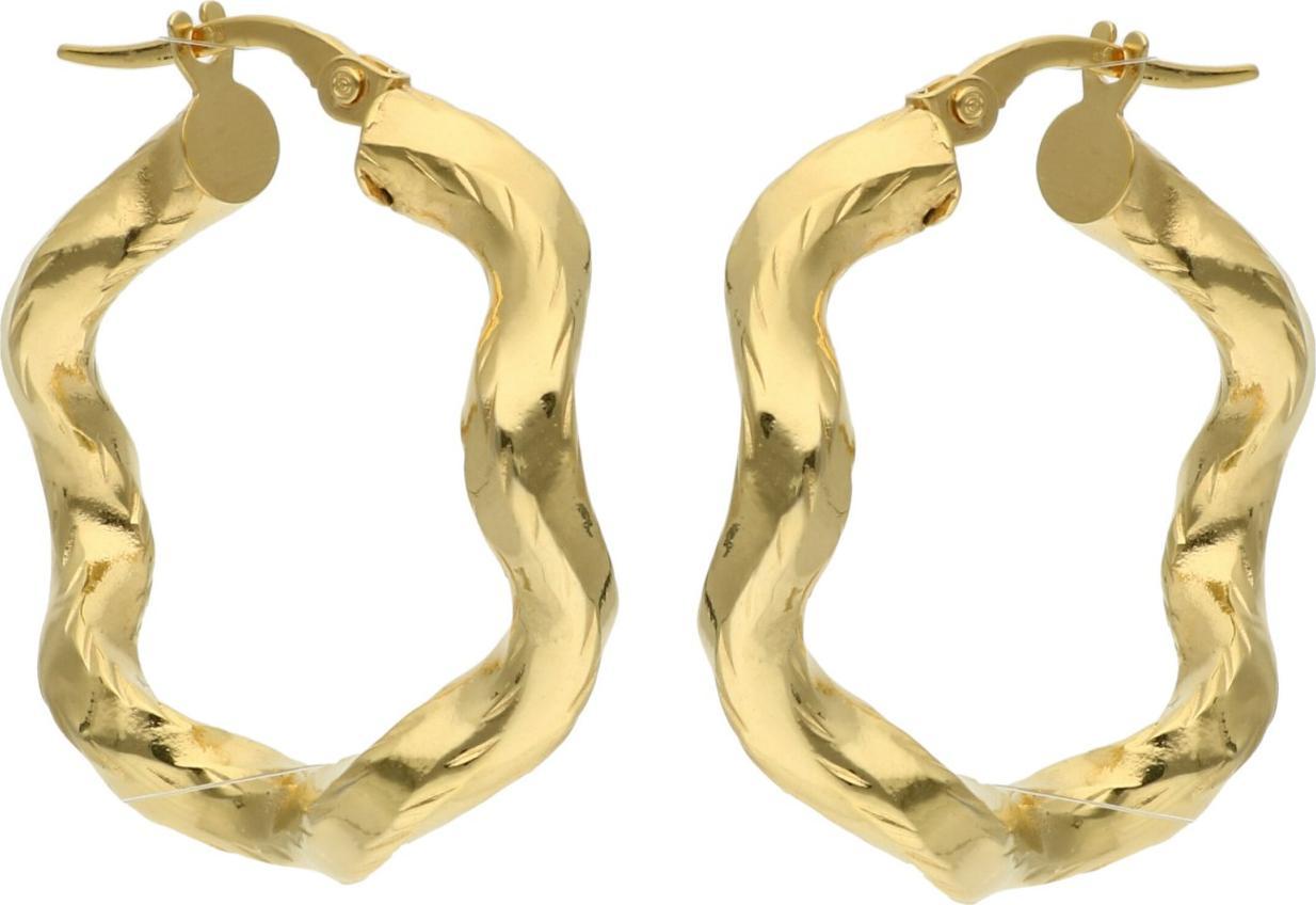 Rosanto Złote kolczyki falowane koła 585 14k