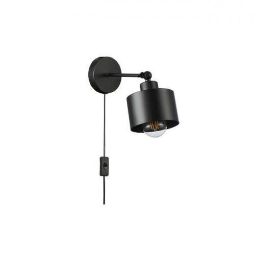 Kinkiet E27 LED Elza ruchomy x1 czarny wtyczka