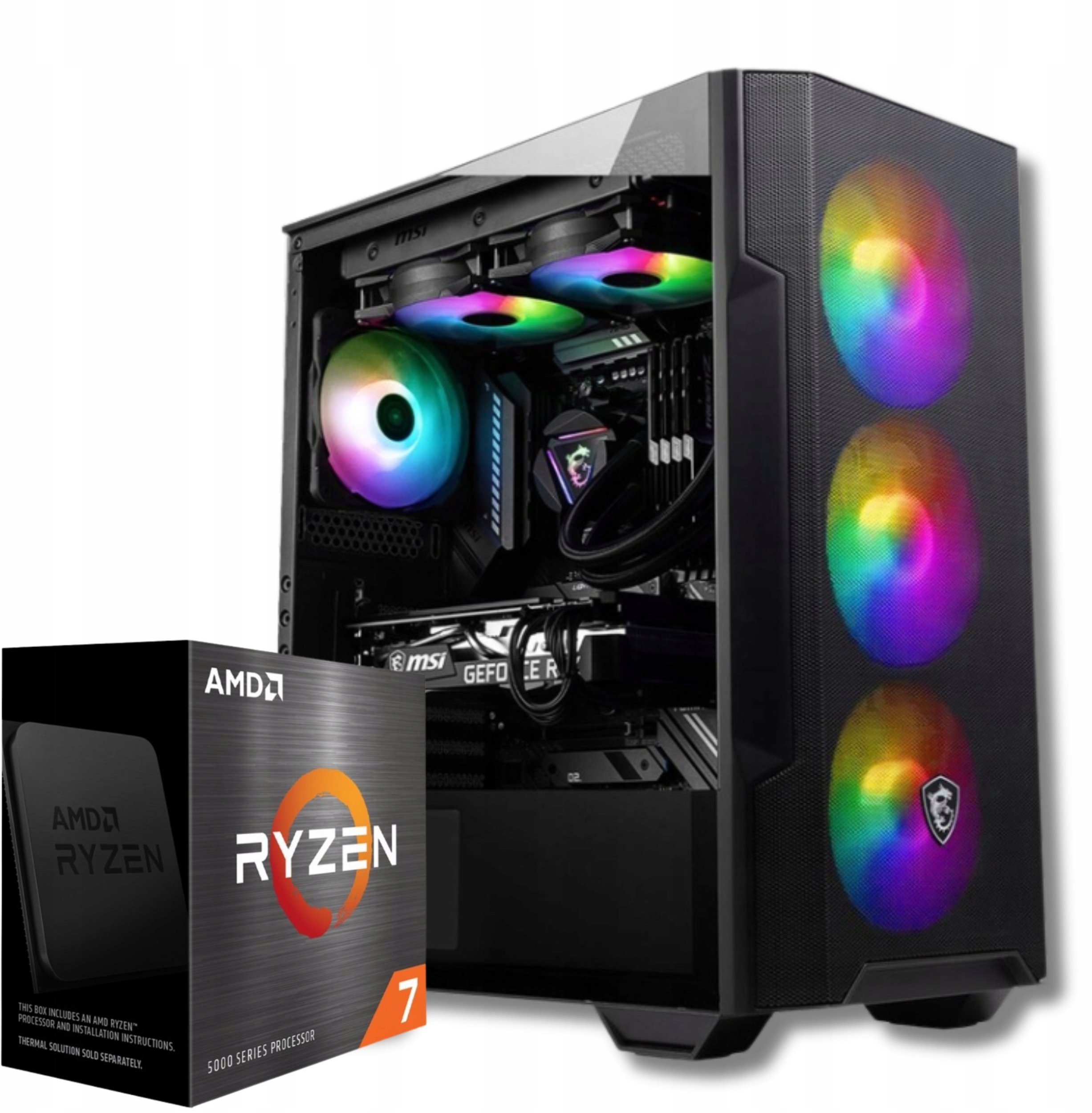 Komputer RYZEN 7 RX 7600 32GB DDR4 1TB M2 WINDOWS 11 Gamingowy