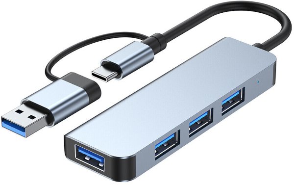 HUB Adapter 4w1 USB-C lub USB do 1x USB 3.0 / 3x USB 2.0 MacBook Laptop