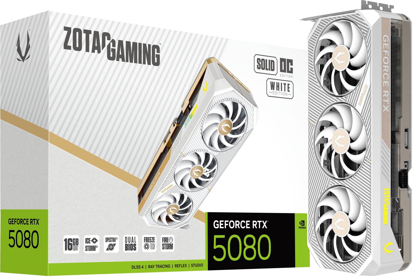 Karta graficzna Zotac Gaming GeForce RTX 5080 SOLID OC White 16GB GDDR7 DLSS4 (ZT-B50800Q-10P)