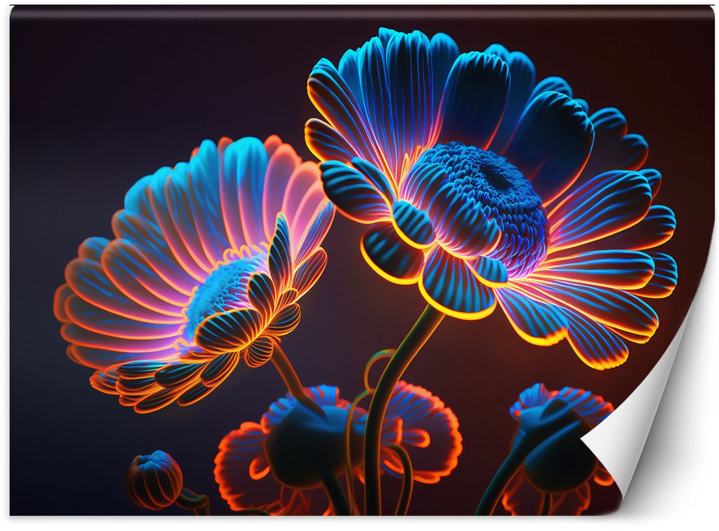 Feeby Fototapeta Neonowe kwiaty 200x140 small