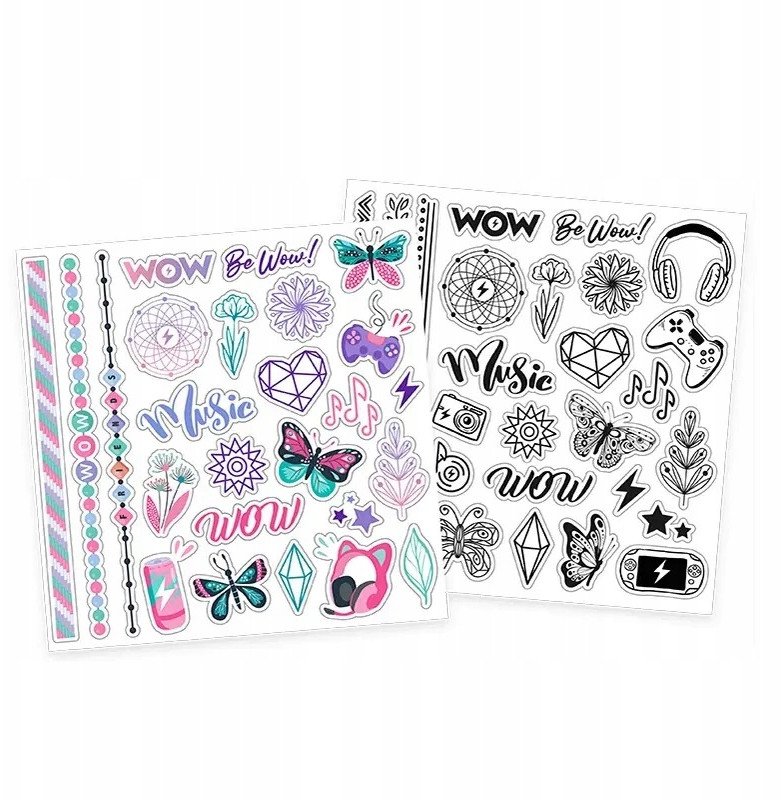 Zestaw 50 tatuaży, czarno-białe i kolorowe WoW Generation WOW00114 Kids Euroswan
