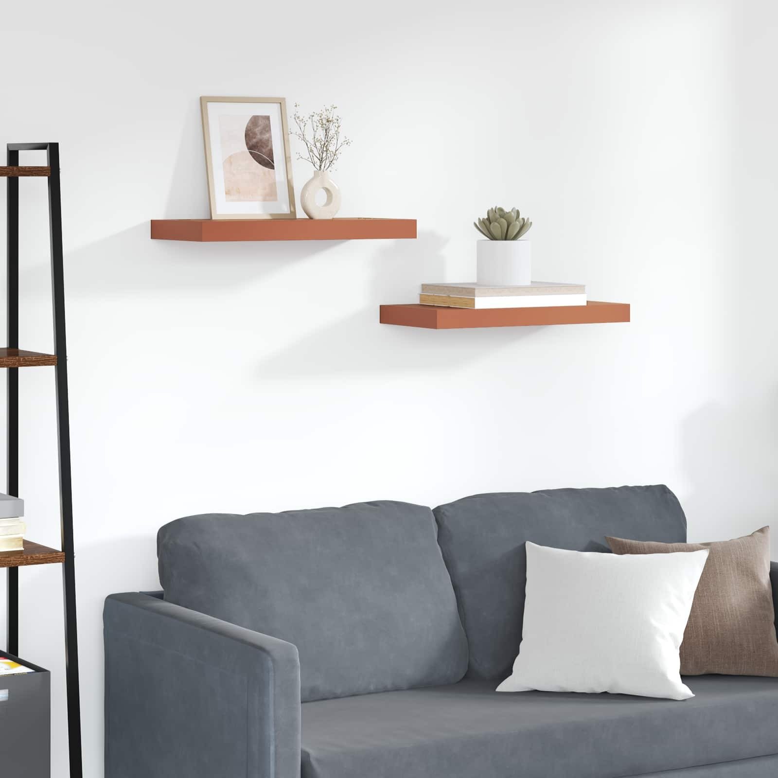 vidaXL Półki ścienne z przechowywaniem 2 pcs Czerwony 50 x 23,5 x 4 cm