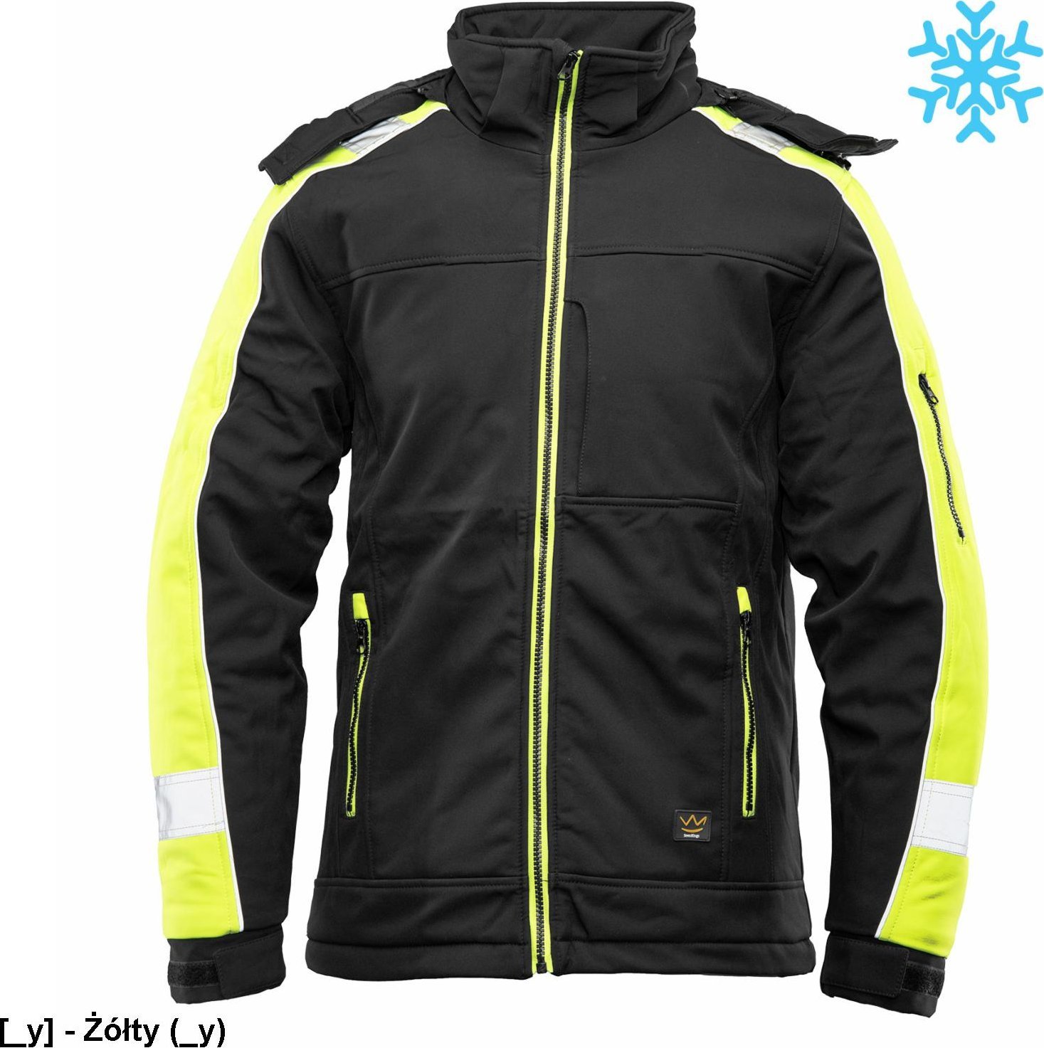 Kurtka męska Polstar ORSZ - OCIEPLANY SOFTSHELL RIVAL ŻÓŁTY - CZARNO-POMARAŃCZOWY(cp) 2XL.