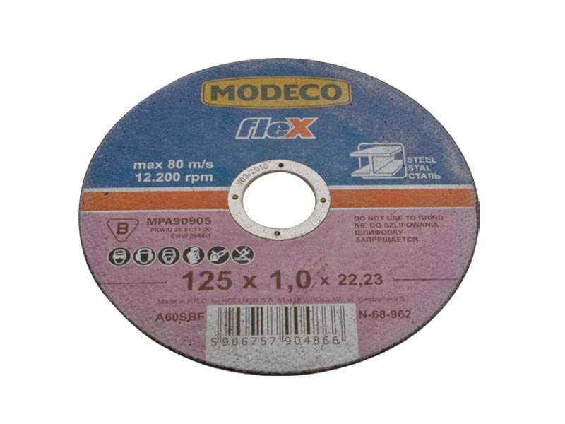 Modeco Ściernica płaska do cięcia metalu 125mm 1szt. - MN-68-967