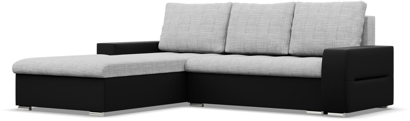 Narożnik do salonu, lewy, Sereno, 243x200x92 cm, czarny, szary | TYLETEGOTU