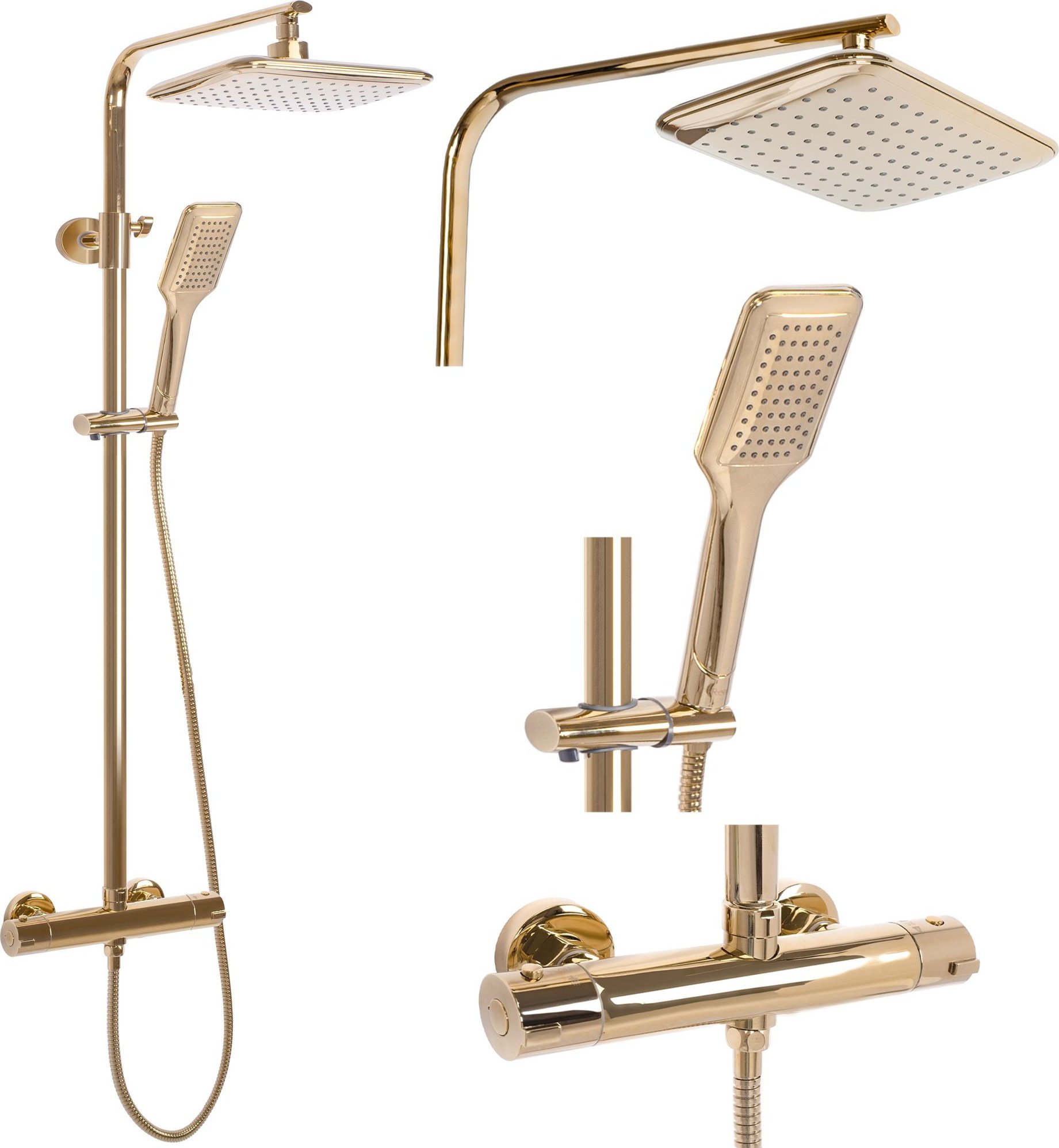 Rea Zestaw Prysznicowy z termostatem REA Tom Złoty