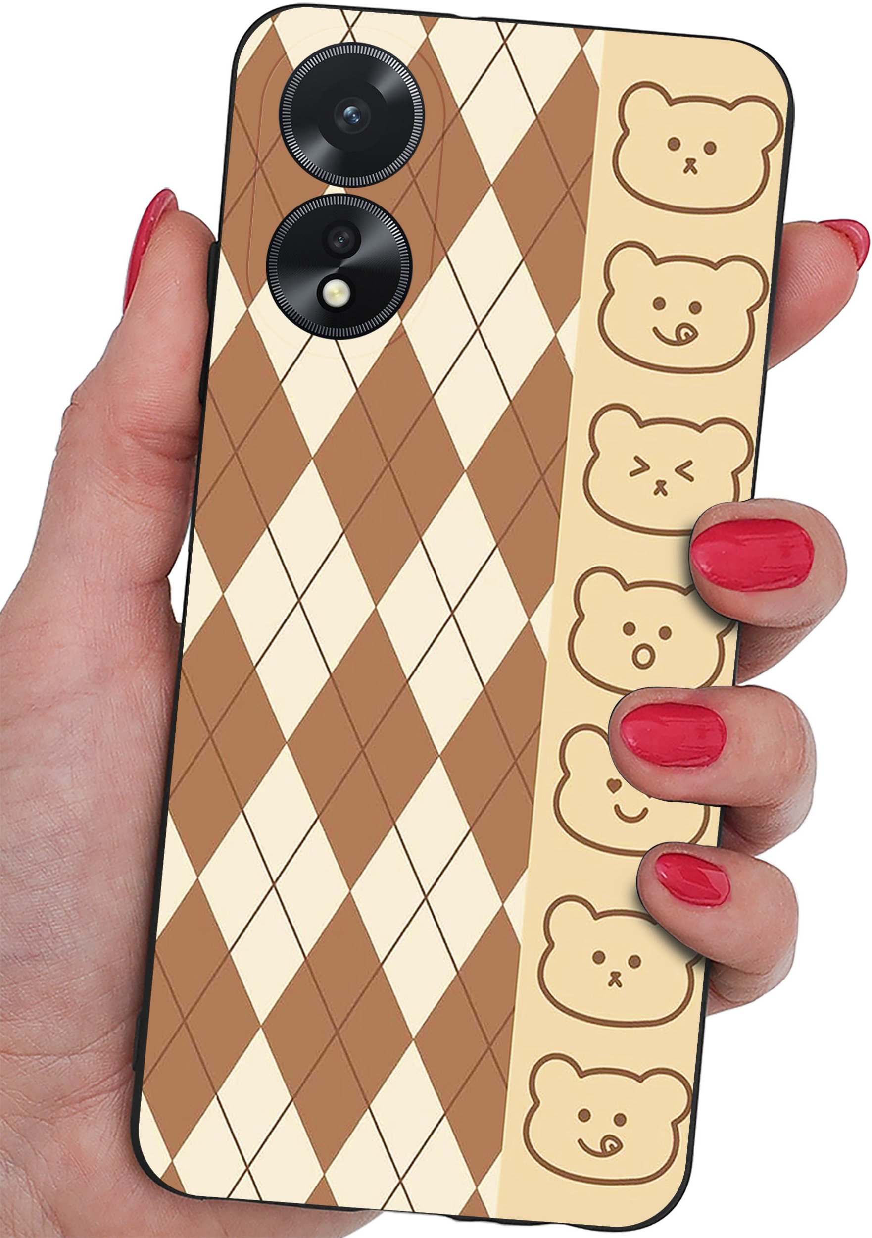 ETUI do Oppo A38 4G WZORY |SILIKONOWE MATT CASE + SZKŁO 9H