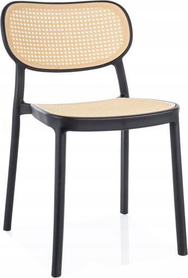 Signal Krzesło ogrodowe tarasowe BALI efekt rattanu/czarny