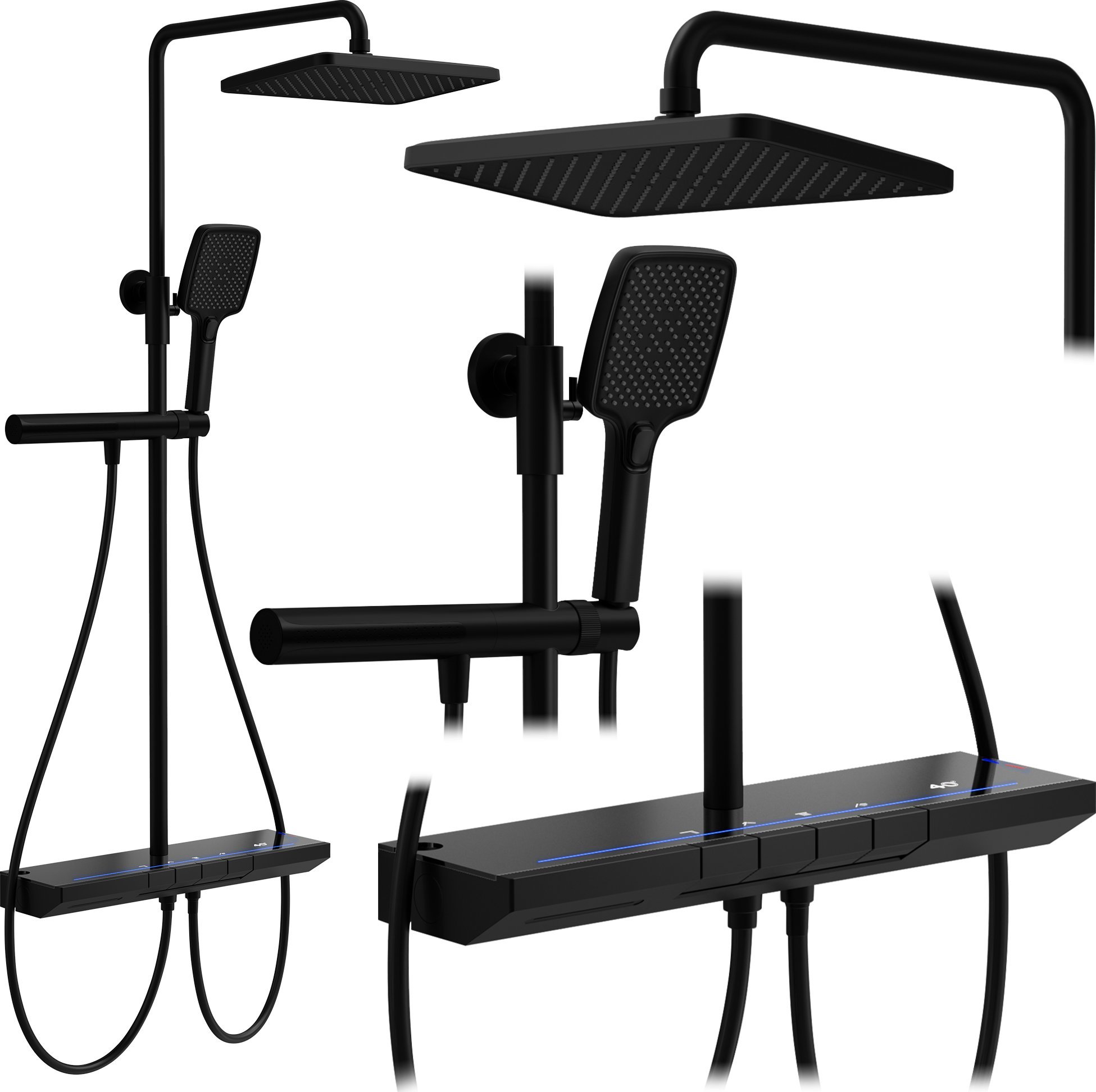 Zestaw Prysznicowy z Termostatem REA Pedro Czarny