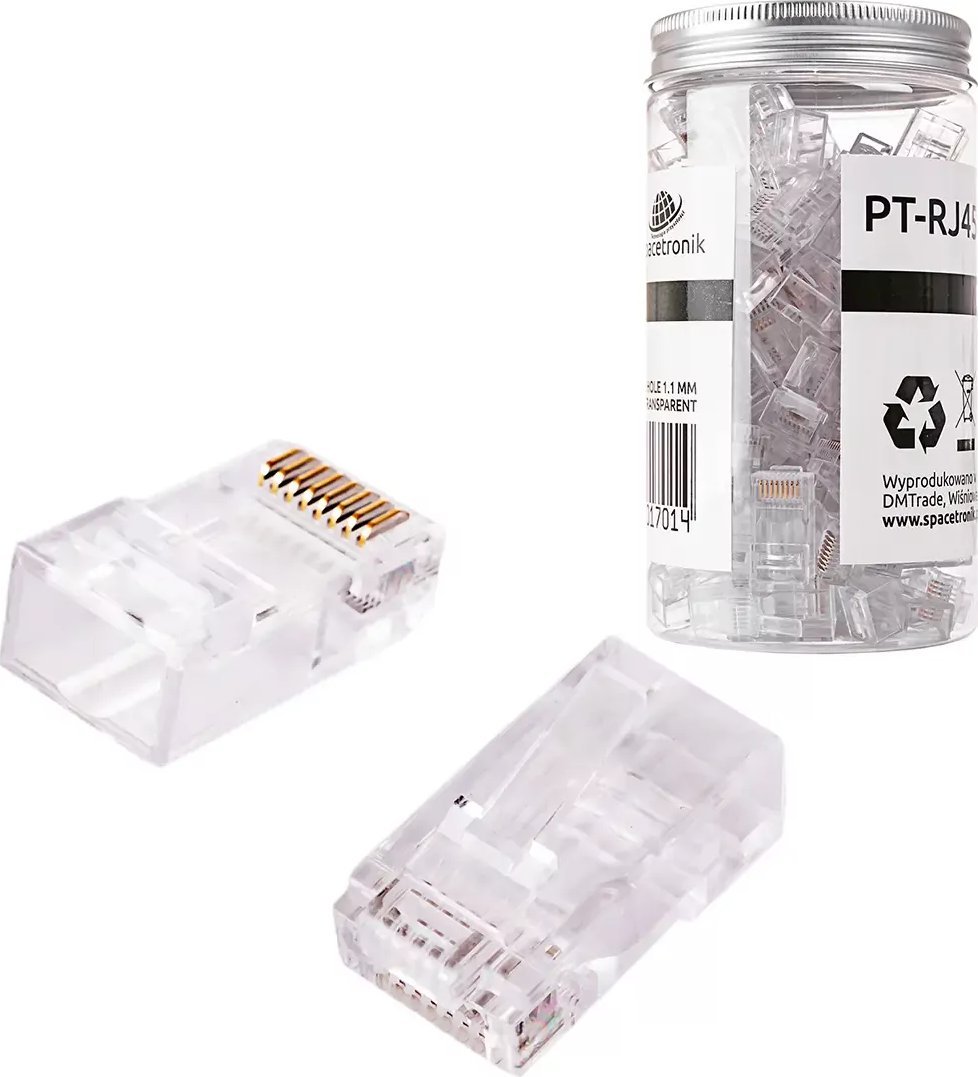 Spacetronik Wtyk RJ45 przelotowy kat.6 UTP PT-RJ456UT-1 100szt Spacetronik