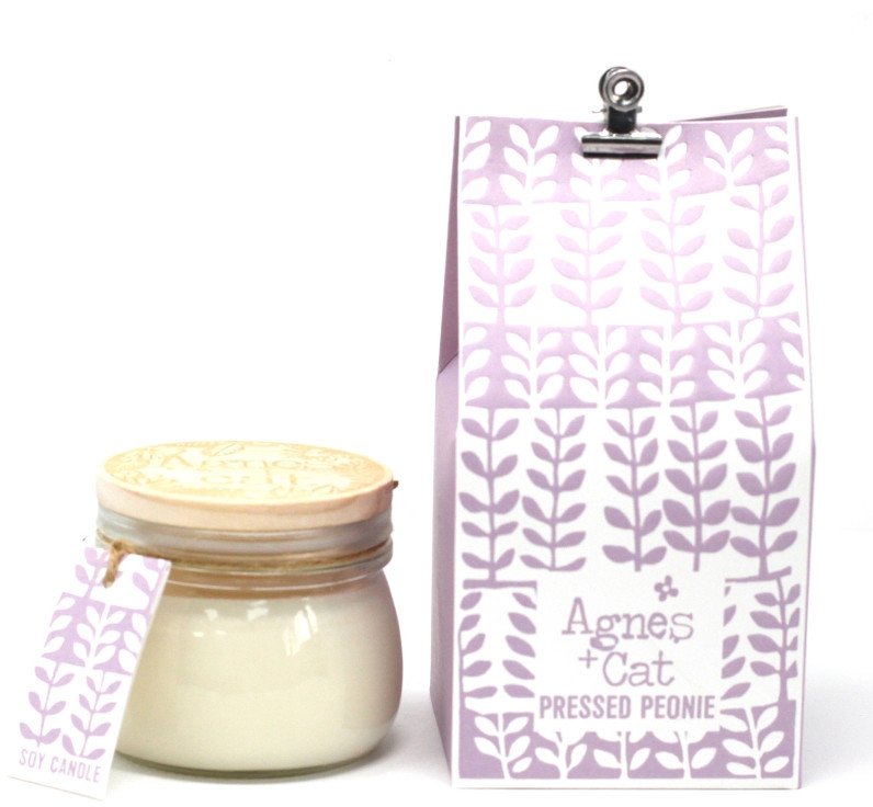 Sojowa świeca w małym słoiku - Pressed Peonie